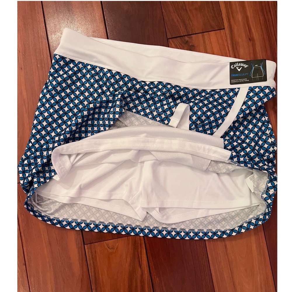 NWT Callaway TrueSculpt Golf Skort Blue‎ Sea Star Geometric Print XL - Picture 6 of 7